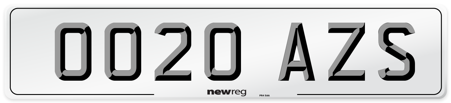 OO20 AZS Number Plate from New Reg